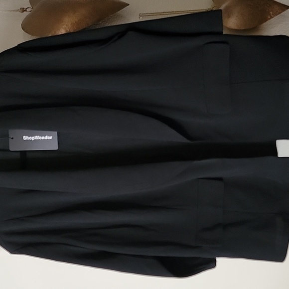 Casual Open Front Pocketed Plus Size 3/4 Sleeve Blazer/Jacket Black Size 3X NWT - Picture 2 of 12